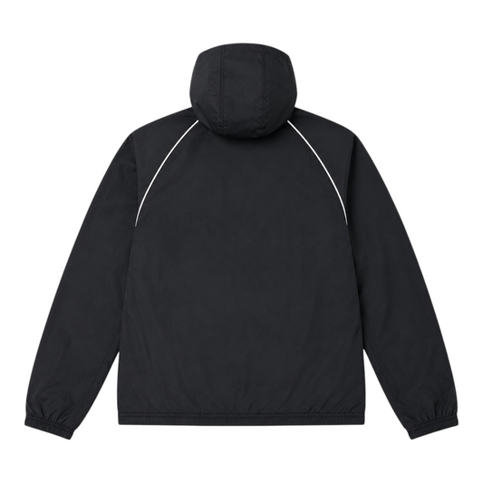 adidas Lightweight Windbreaker Jacke mit Kapuze Schwarz Weiß – Größe S