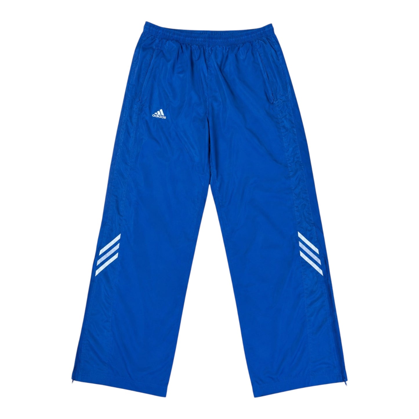 Adidas Climalite Trainingshose / Regenhose Blau Herren Gr. L – Gesticktes Logo, Zip-Beine
