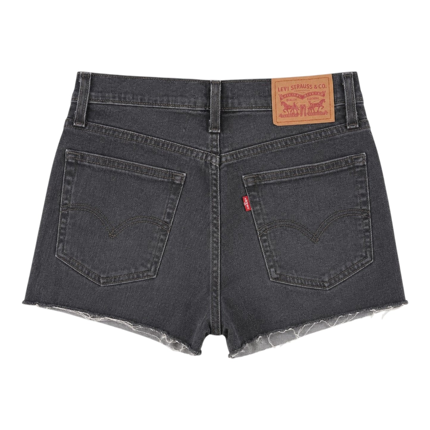 Levi's High Rise Jeans Shorts Schwarz W26 / DE 34 – Raw Hem & Stretch
