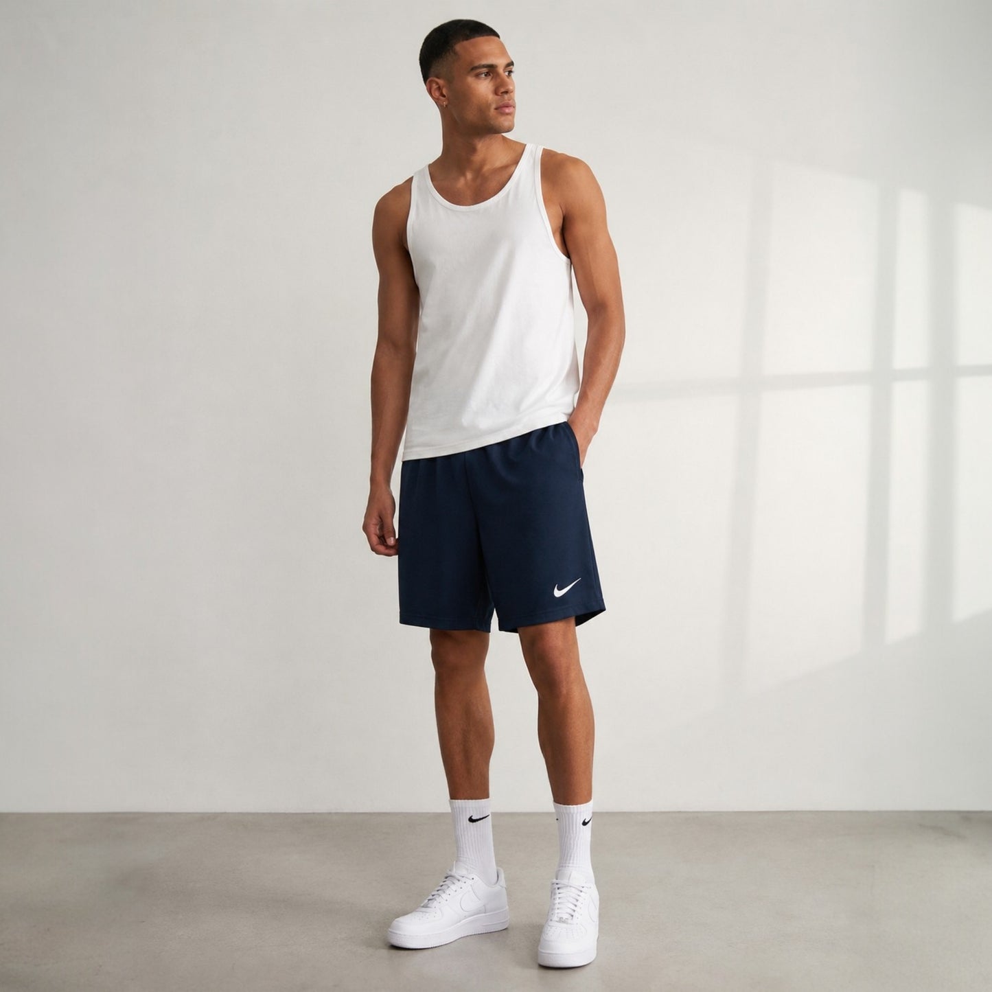 Nike Basketball Shorts Navy Blau Mesh Vintage Y2K Größe L