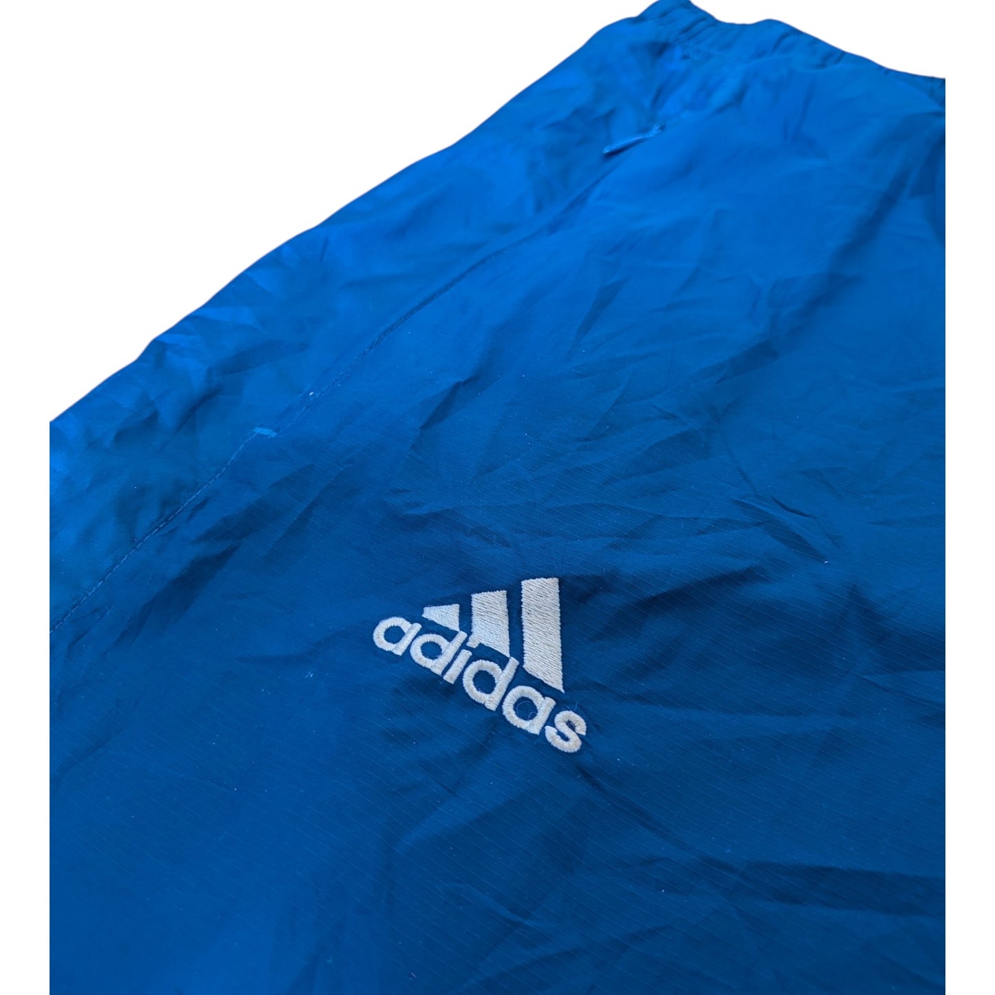 Adidas Climalite Trainingshose / Regenhose Blau Herren Gr. L – Gesticktes Logo, Zip-Beine