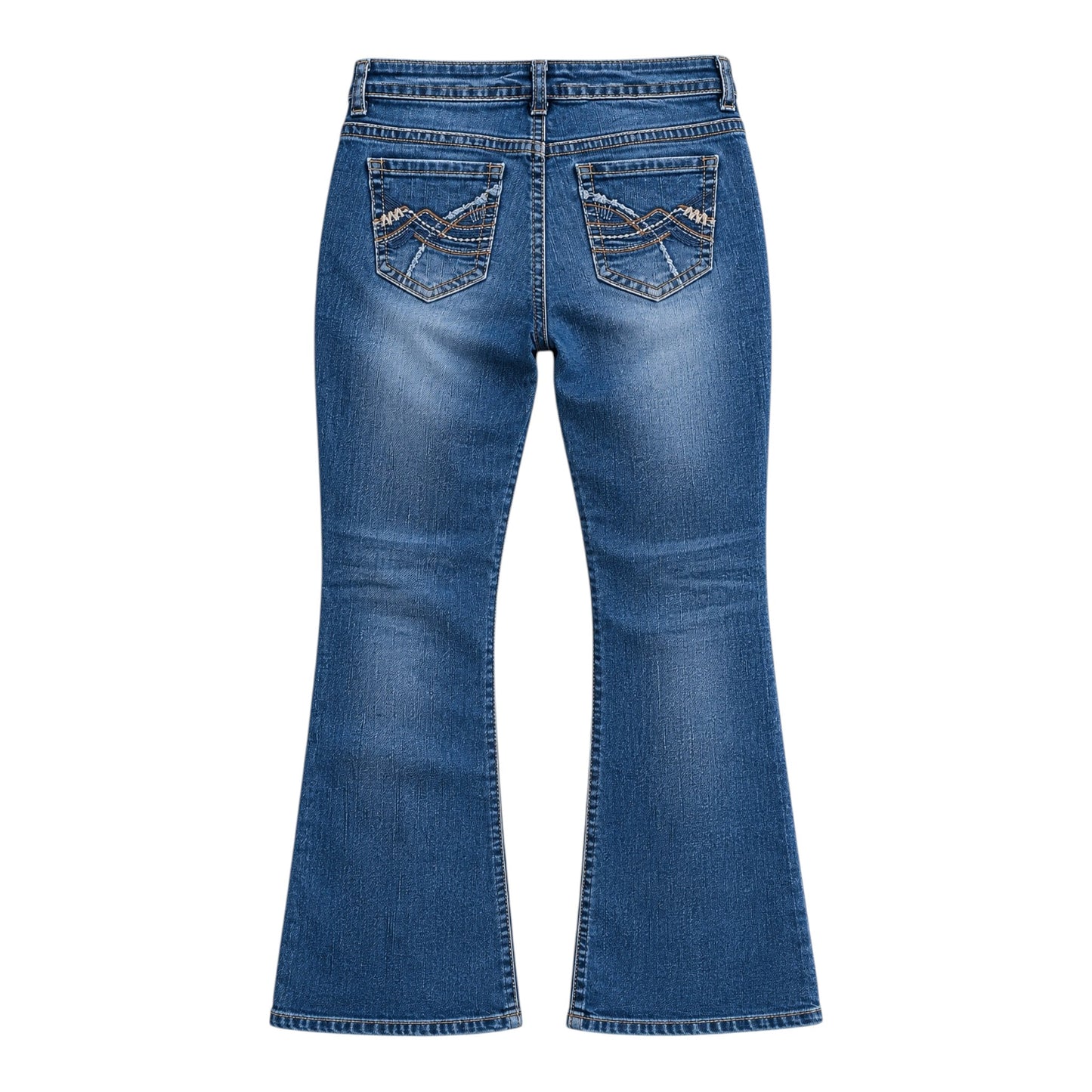 WallFlower Bootcut Stretch Jeans Damen Blau Gr. W33 / DE 42 Used Look