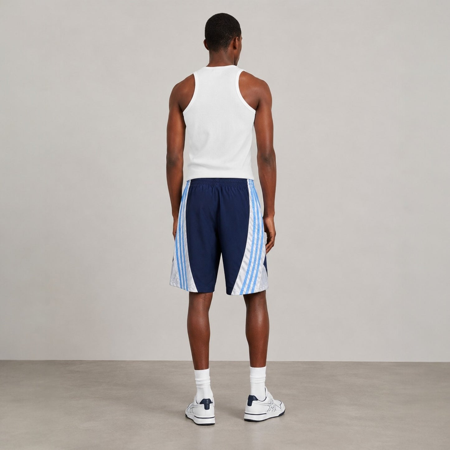 Adidas Basketball Shorts Navy Blau Hellblau Gr. L 14/16 Youth Vintage