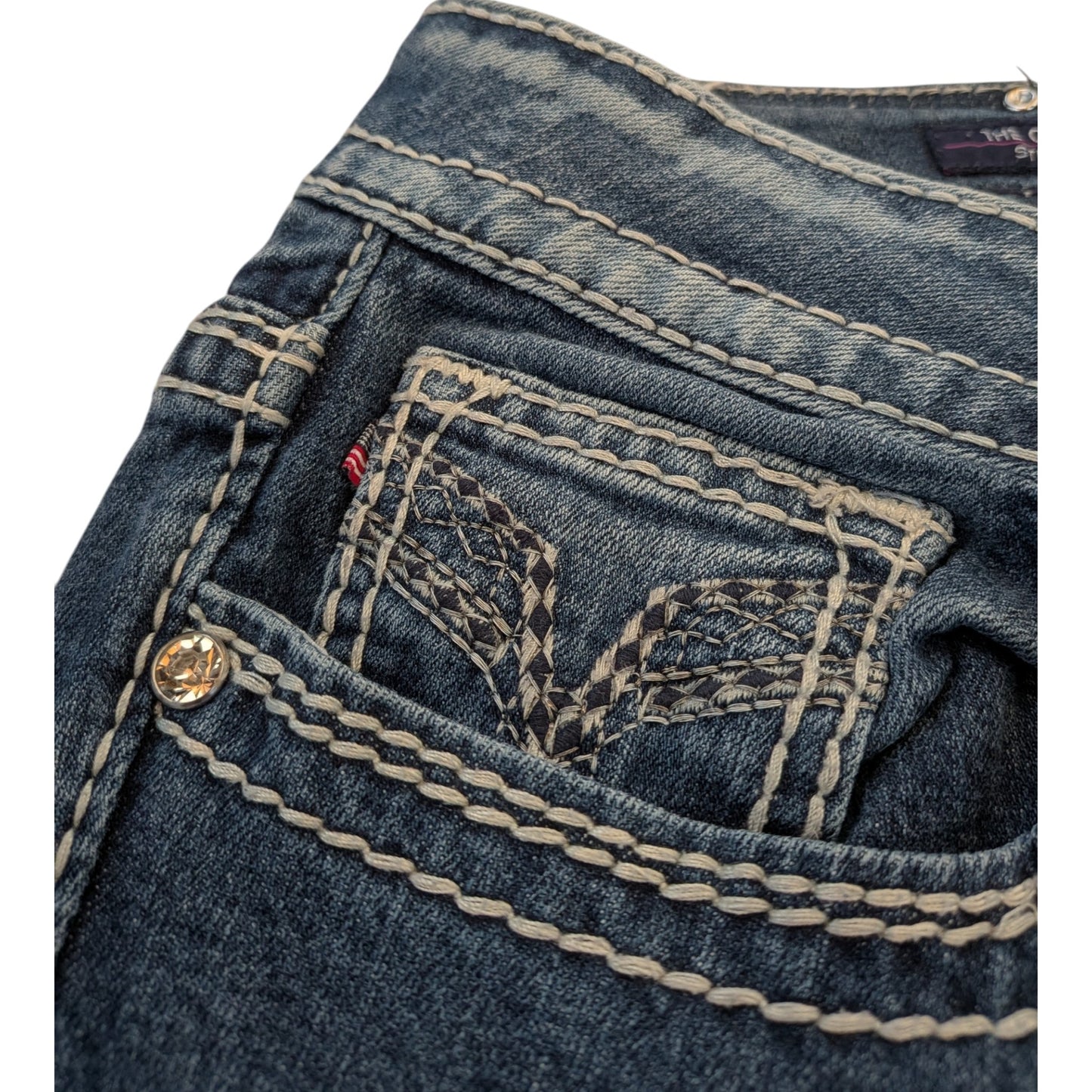 Vigoss The Chelsea Straight Jeans W34 / DE42 Y2K Strass Stickerei Bootcut