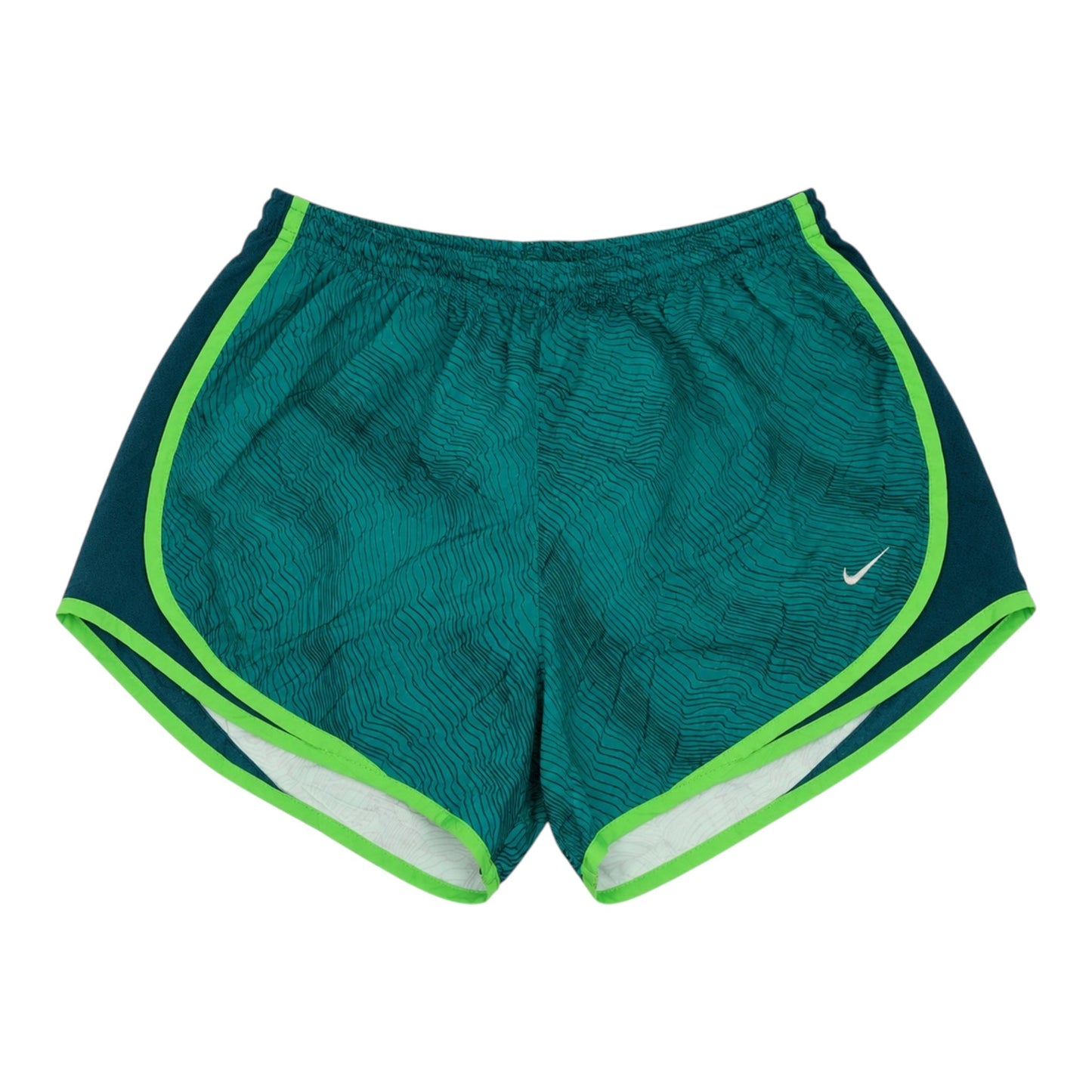 Nike Dri-FIT Damen Laufshorts Grün/Türkis mit Muster Gr. L