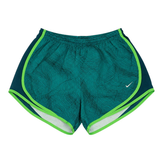 Nike Dri-FIT Damen Laufshorts Grün/Türkis mit Muster Gr. L