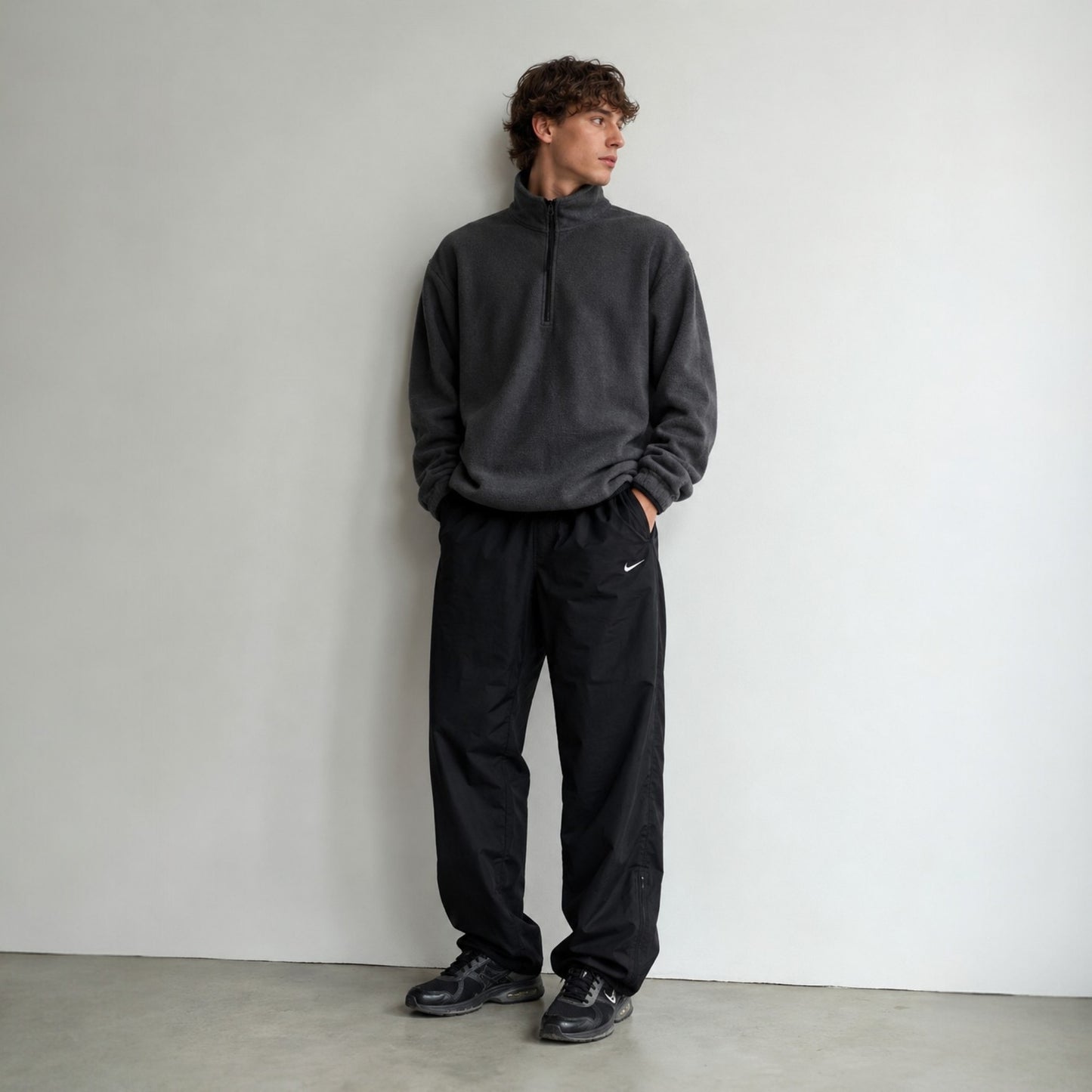 Nike Golf Storm-FIT Regenhose / Outdoorhose Schwarz Gr. L Zip-Beine