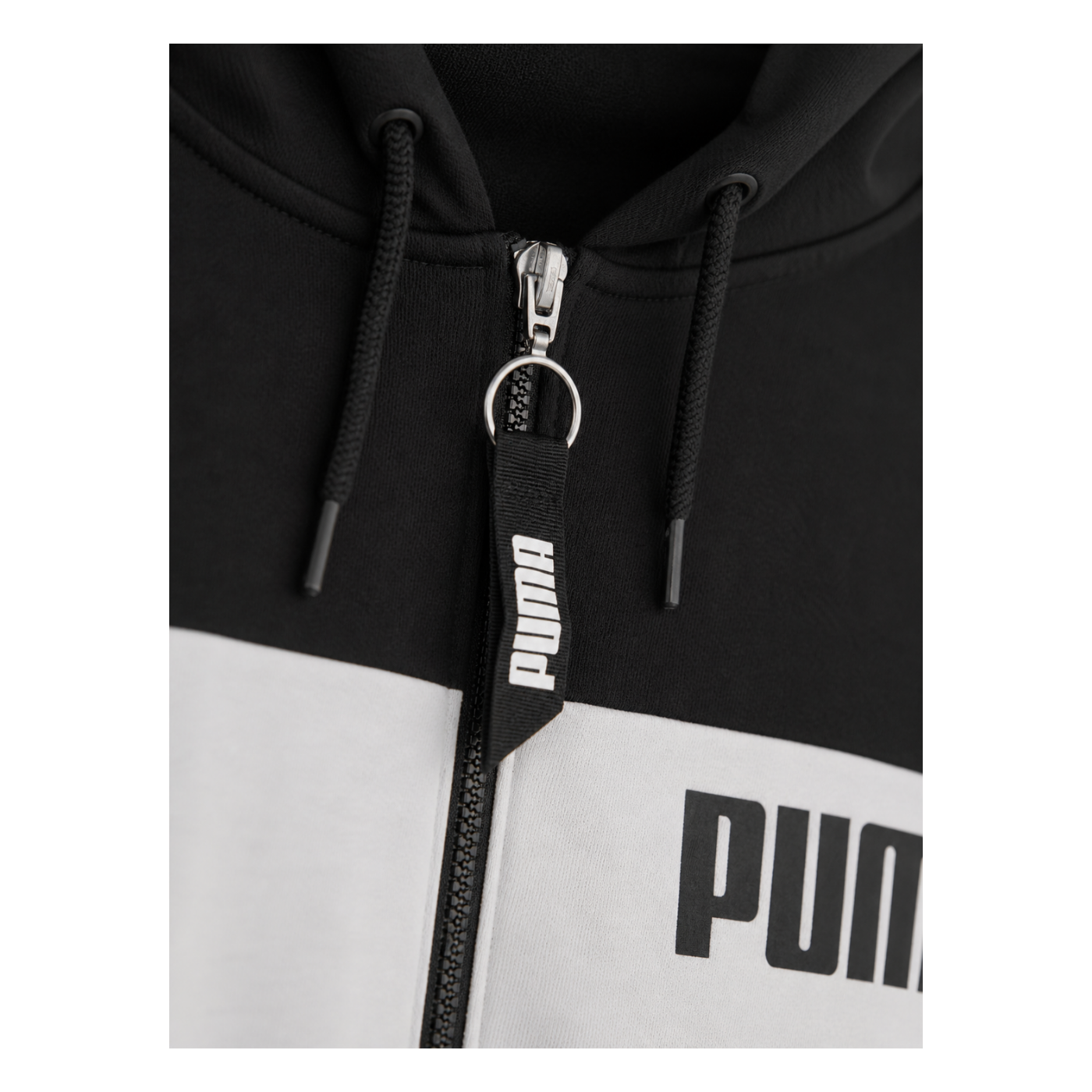 PUMA Kurzarm Hoodie Half-Zip Schwarz/Weiß – Oversized Fit mit Kapuze & Logo Details (XL)