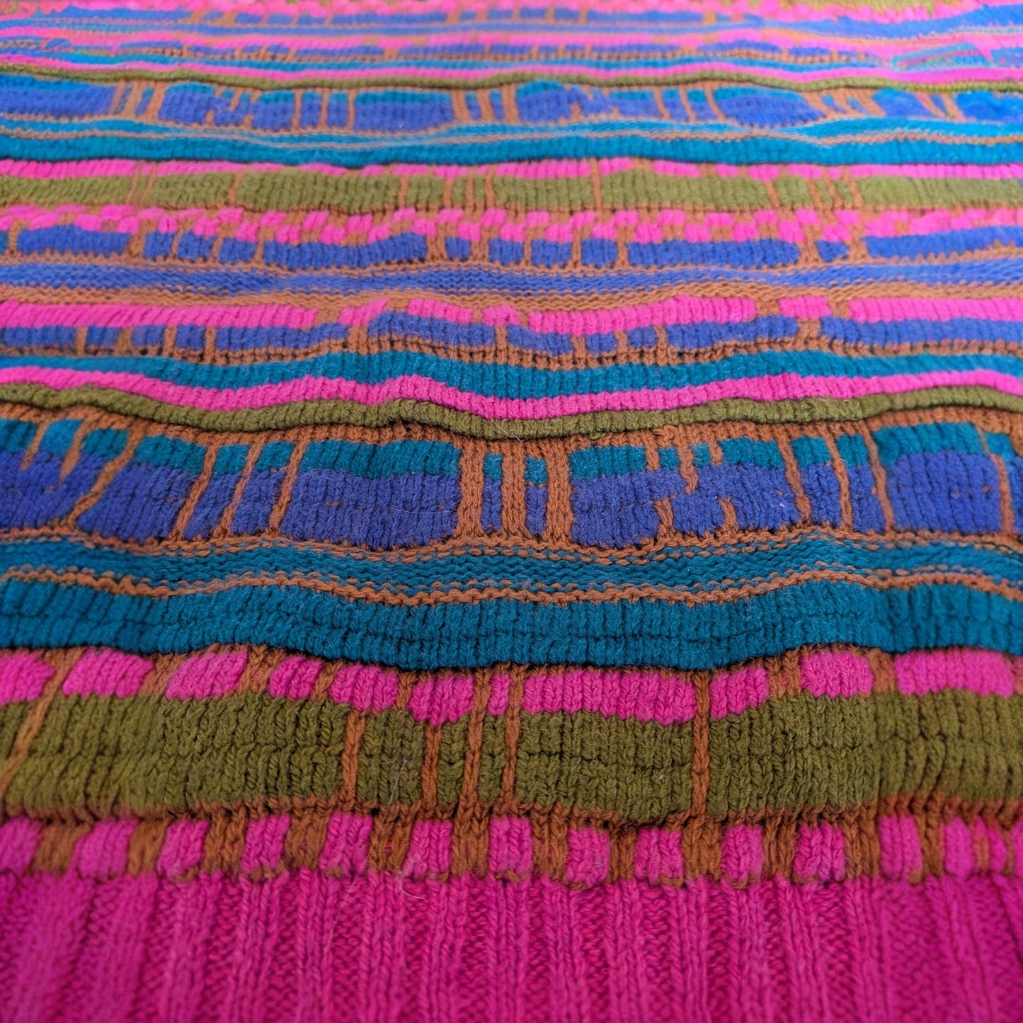 Vintage Wild Fable Strukturstrick Pullover Gr. L Mehrfarbig Retro Coogi Style