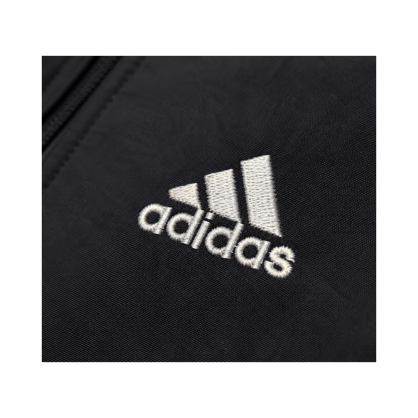 adidas Lightweight Windbreaker Jacke mit Kapuze Schwarz Weiß – Größe S