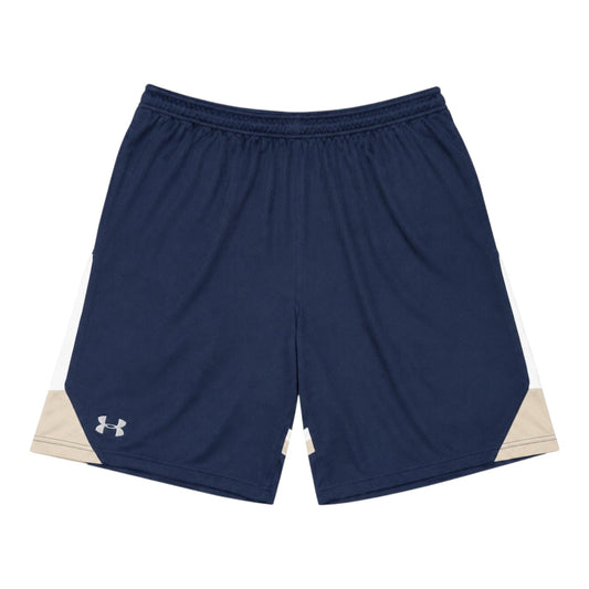 Under Armour Basketball Shorts Navy Blau Beige Weiß Herren L Loose Fit Sporthose