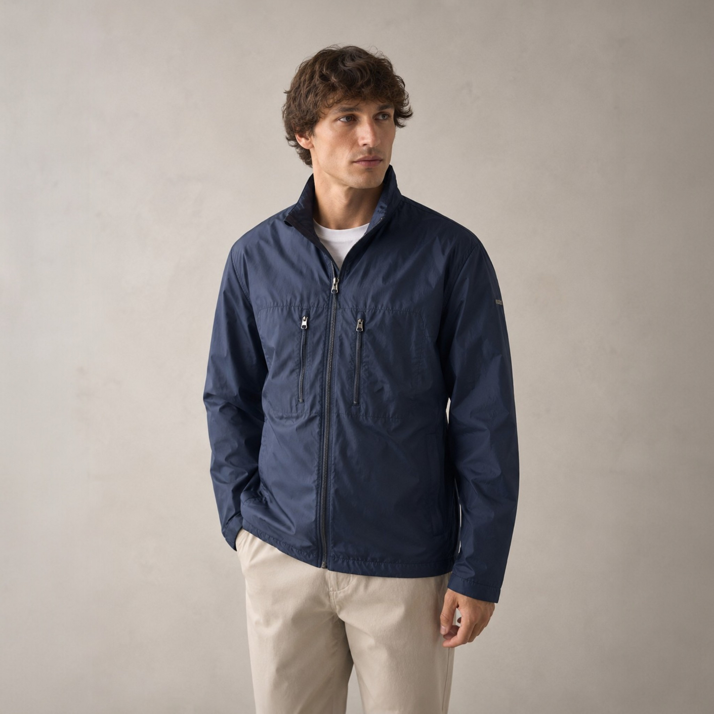 Vintage Reebok Windbreaker Jacke Navy Blau Gr. L 42 Nylon 90s