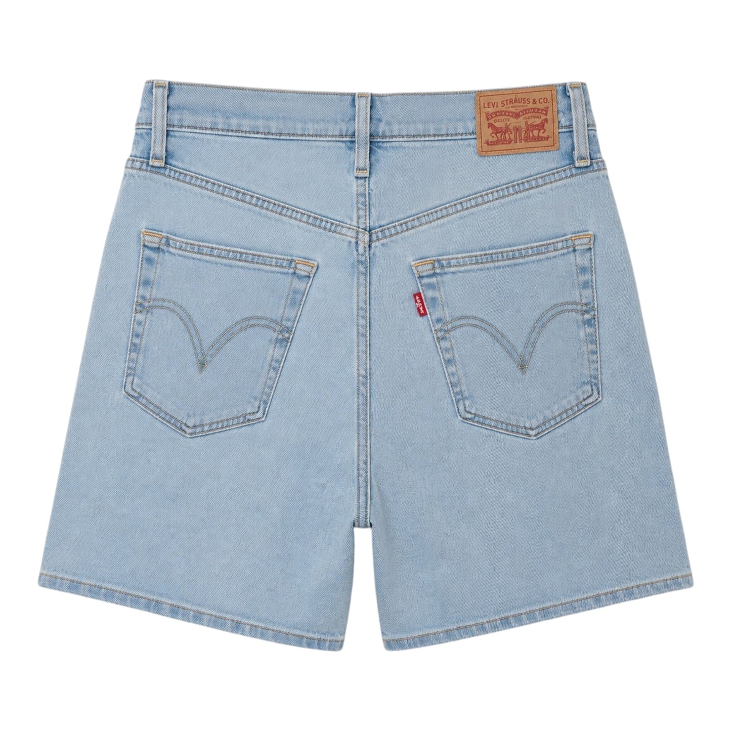 Levi’s Ribcage Straight Denim Shorts W28 Hellblau High Waist Damen