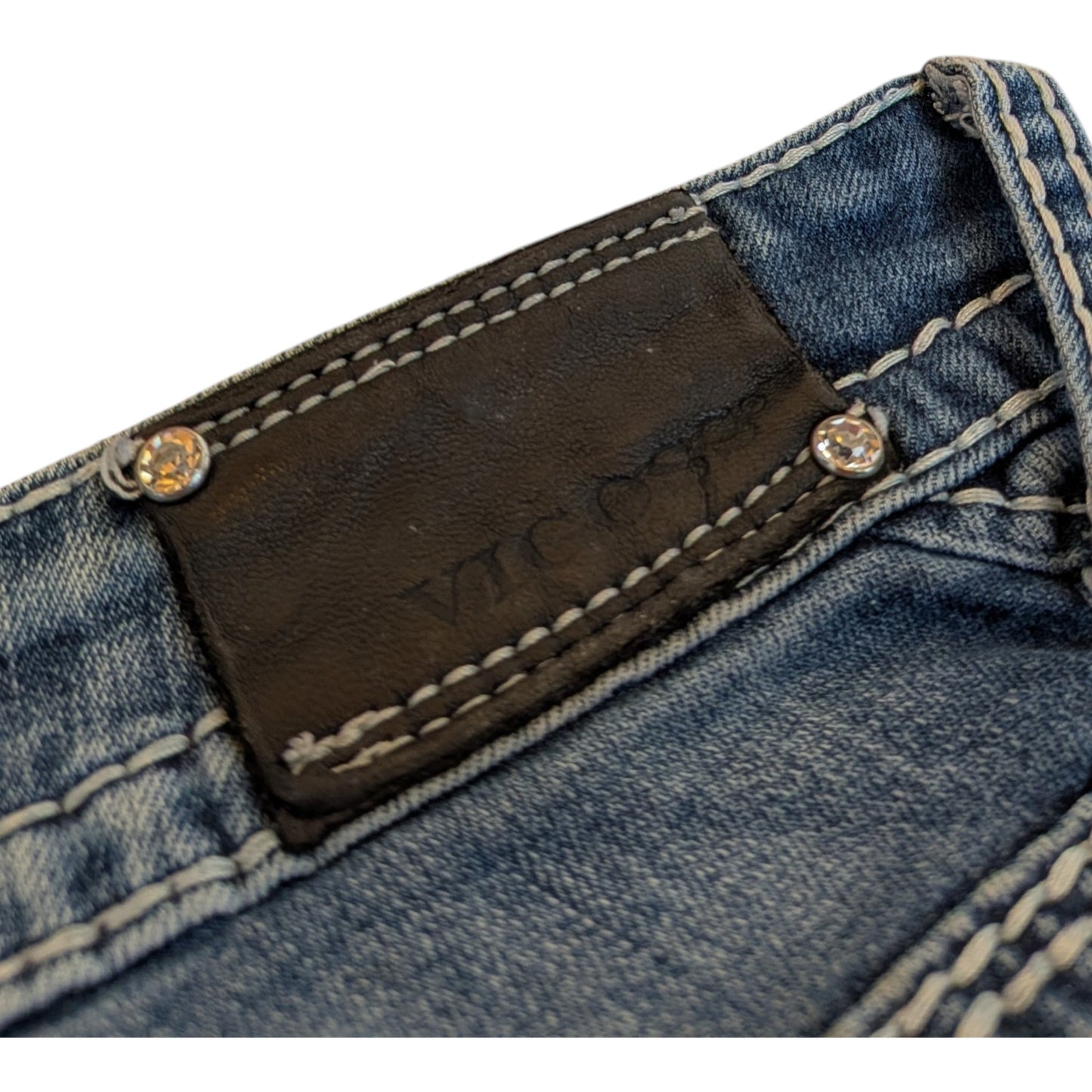 Vigoss The Chelsea Straight Jeans W34 / DE42 Y2K Strass Stickerei Bootcut