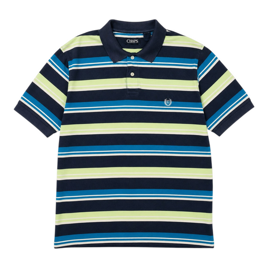 Chaps Ralph Lauren Polo Shirt Streifen Blau Grün XL Vintage
