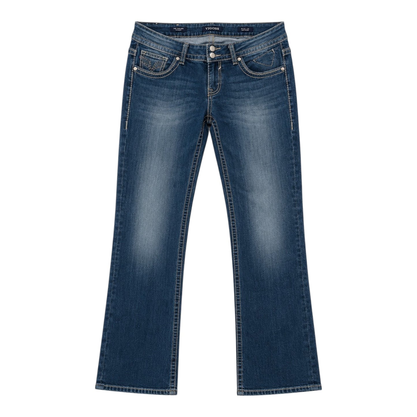 Vigoss The Chelsea Straight Jeans W34 / DE42 Y2K Strass Stickerei Bootcut