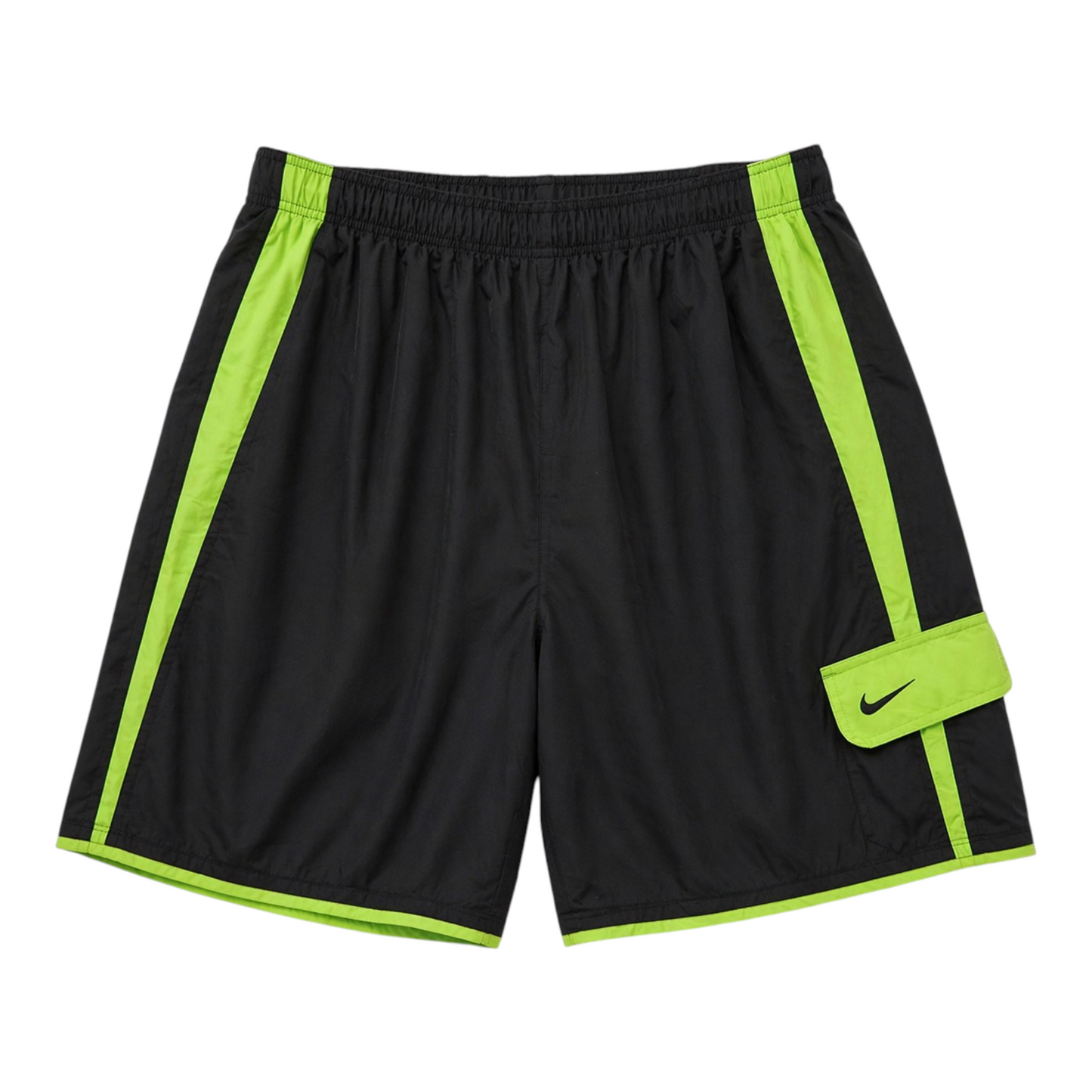 Vintage Nike Shorts Schwarz Grün – Size M – Swim / Sport Shorts