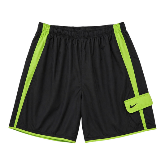 Vintage Nike Shorts Schwarz Grün – Size M – Swim / Sport Shorts
