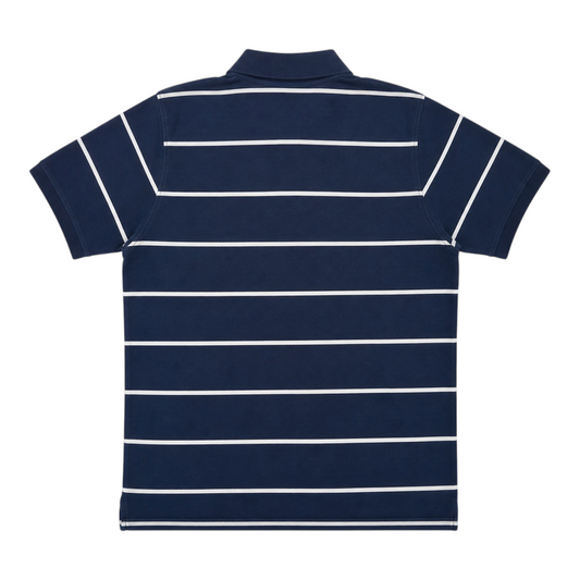 CHAPS Polo Shirt Blau Gestreift XL – 100% Baumwolle, Classic Fit