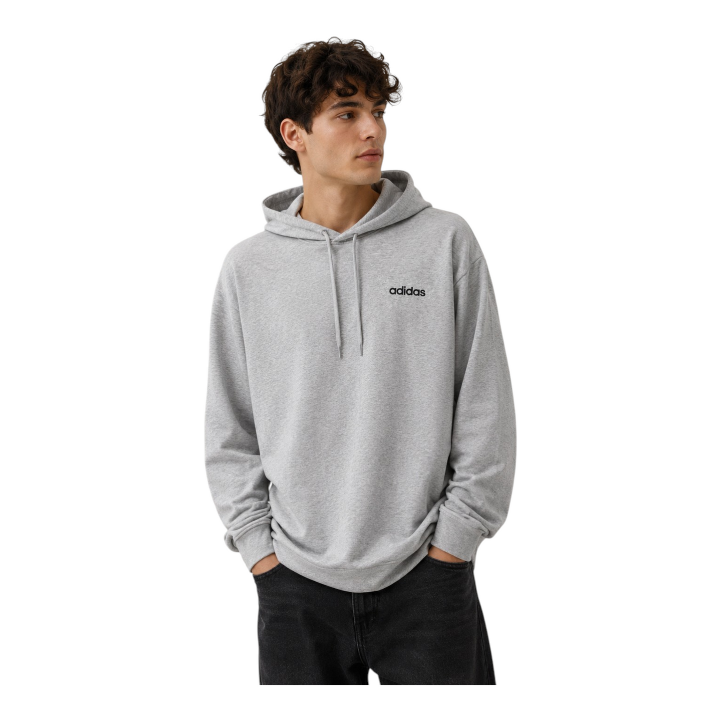 Adidas Leichter Hoodie / Longsleeve in Grau – Größe L